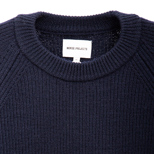 Norse Projects Roald Wool Cotton Rib Sweater Dark Navy N45-0545 Degli Uberti